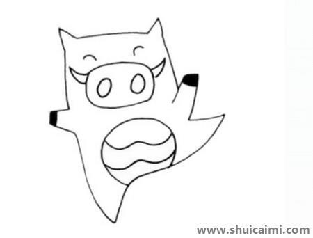 可爱野猪儿童简笔画