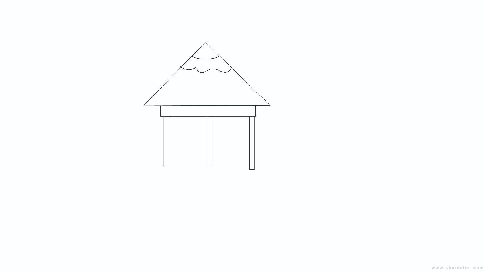 凉亭简笔画怎么画 凉亭简笔画简单