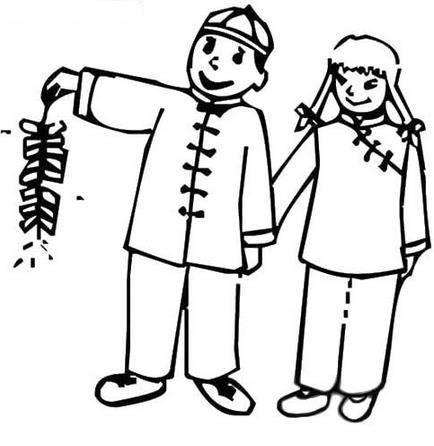 过年放鞭炮的简笔画怎么画 过年放鞭炮的简笔画怎么画的