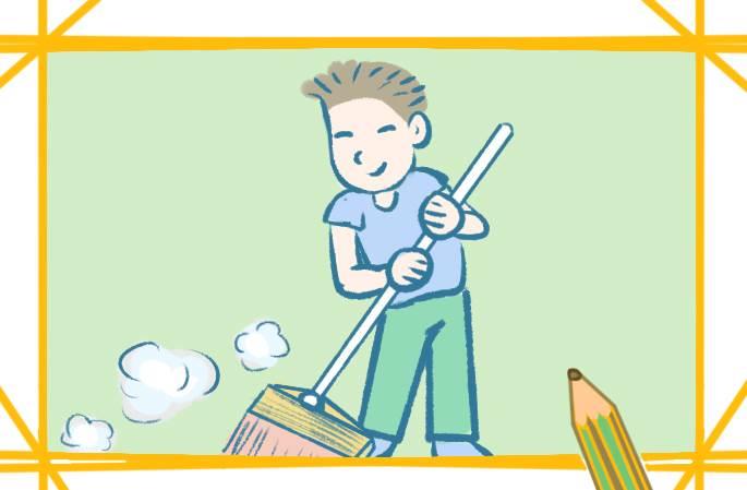 扫地简笔画 扫地简笔画儿童画
