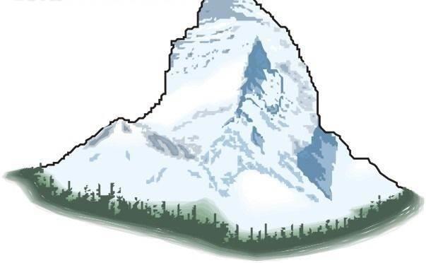 雪山简笔画 雪山简笔画彩色