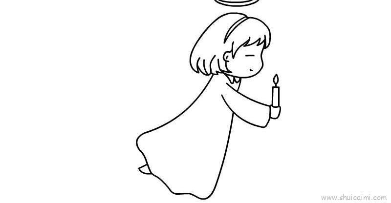 可爱的天使儿童简笔画教程步骤