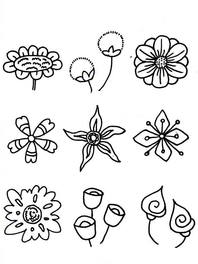 花花简笔画图片大全 可爱小花简笔画图片