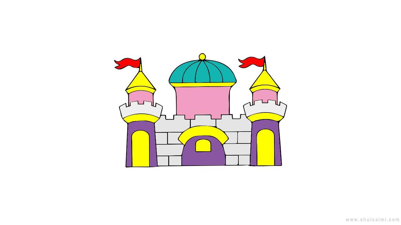 迪士尼城堡简笔画怎么画 迪士尼城堡简笔画图片