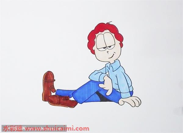 加菲猫主人怎么画 加菲猫主人简笔画简单又漂亮彩色