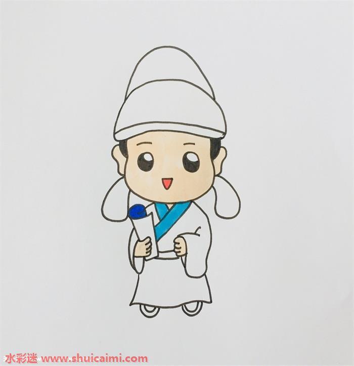 李白怎么画 李白简笔画简单彩色