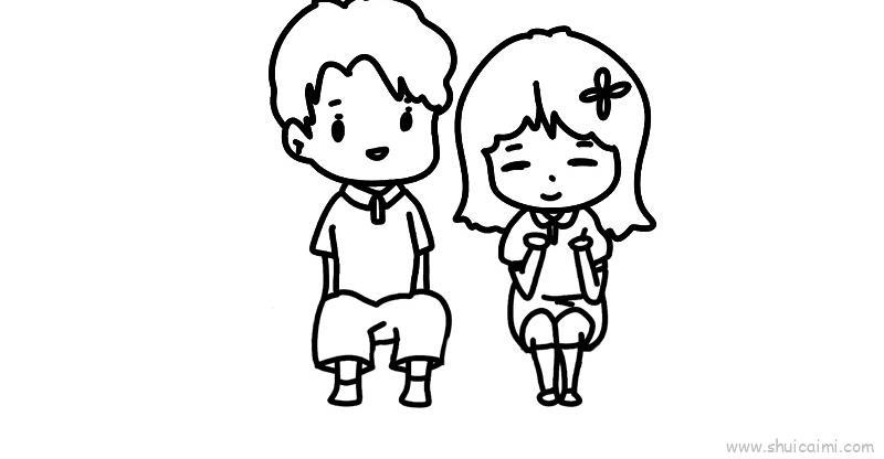 情侣儿童画怎么画 情侣简笔画画法