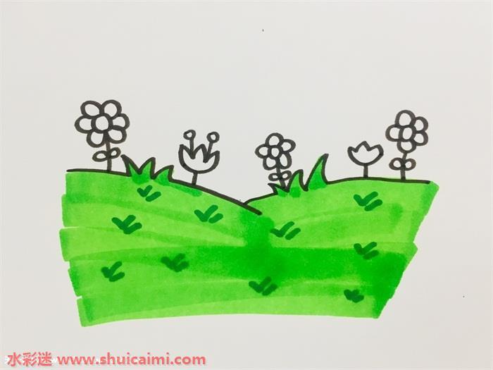 草地怎么画 好看草地简笔画漂亮卡通