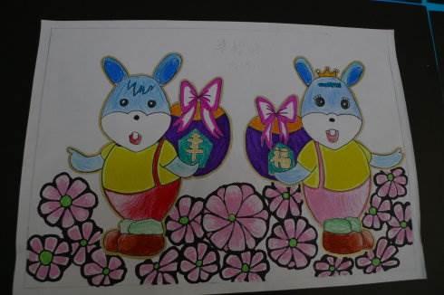 手绘卡通兔年迎春图片简笔画 卡通兔子图片大全可爱手绘