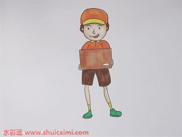 快递员怎么画 快递员简笔画简单好看带颜色