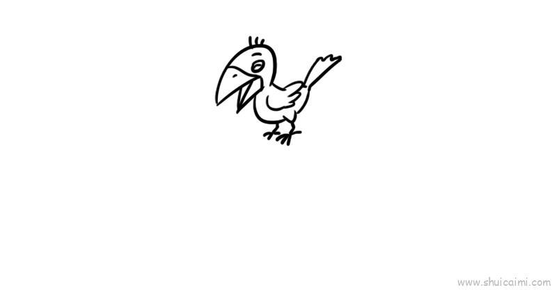 乌鸦喝水儿童画怎么画 乌鸦喝水简笔画好看