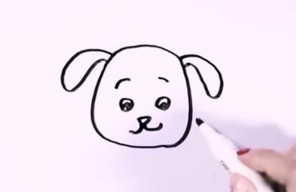 斑点狗简笔画 可爱斑点狗简笔画