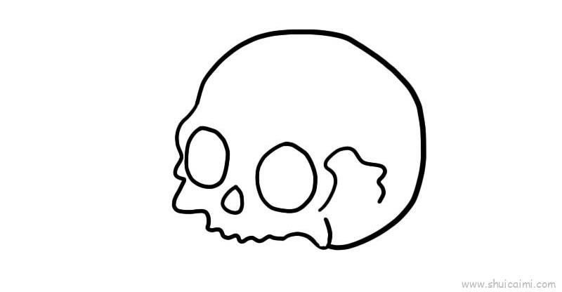 骷髅头儿童画怎么画 骷髅头简笔画图片大全