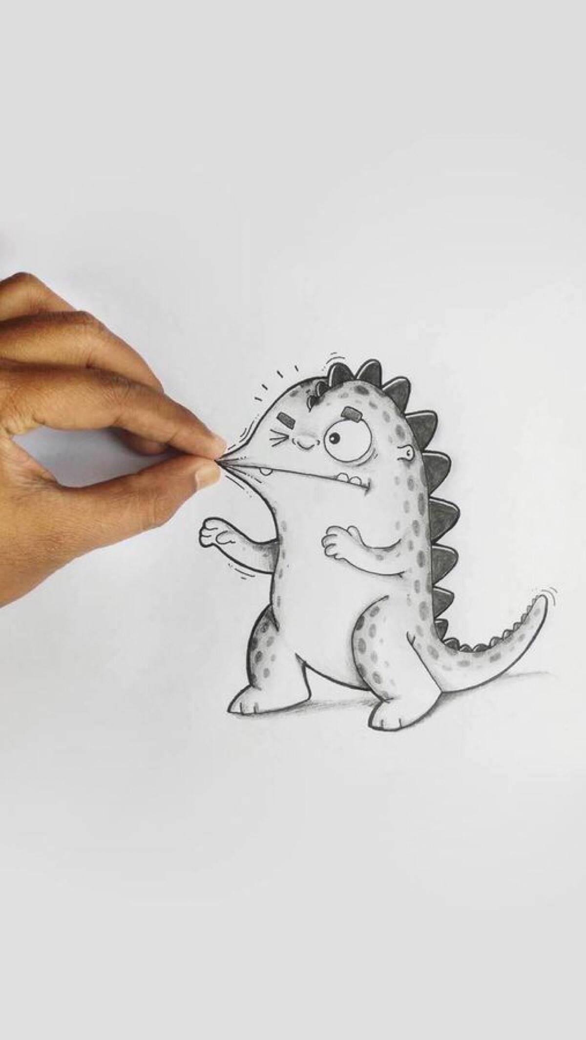 哥斯拉简笔画 哥斯拉简笔画图片大全