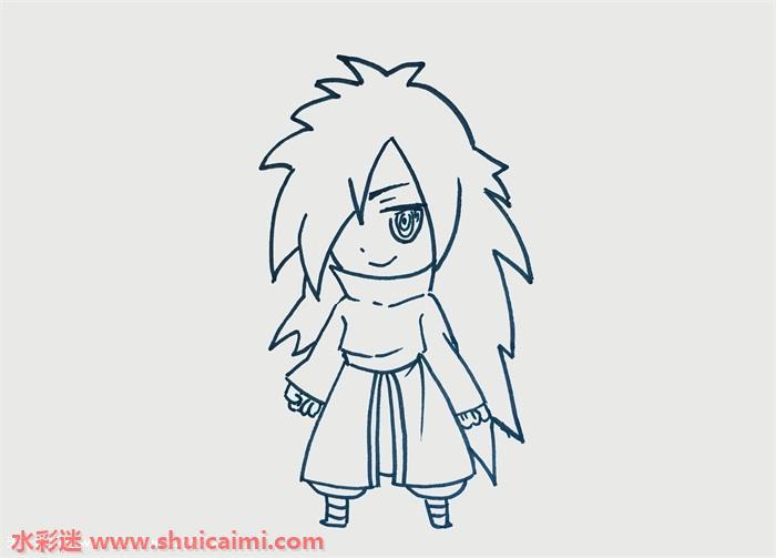 宇智波斑卡通动漫简笔画步骤图