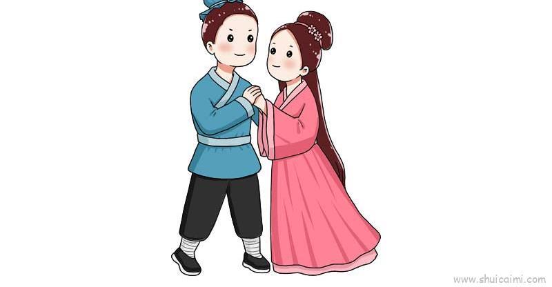 牛郎织女儿童画怎么画 牛郎织女简笔画好看