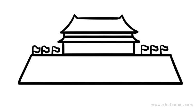 天安门简笔画怎么画 天安门简笔画步骤