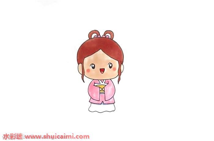 织女好看怎么画 织女好看简笔画简单彩色