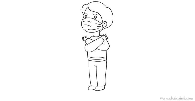 小孩戴口罩儿童画怎么画 小孩戴口罩简笔画好看