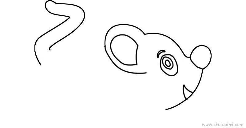 小老鼠卡通简笔画教学步骤