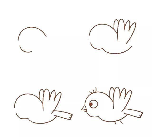 简笔画小鸟 简笔画小鸟可爱简单漂亮