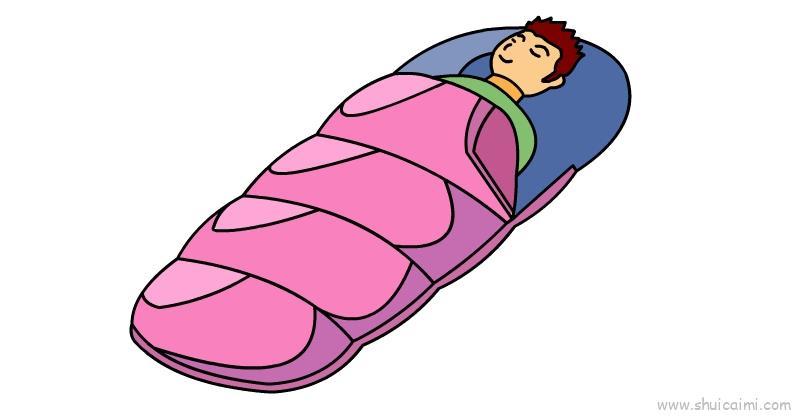 睡袋儿童画怎么画 睡袋简笔画简单