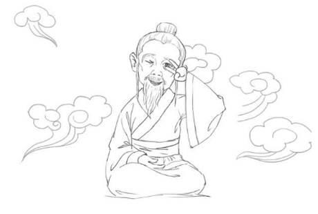 禄星简笔画怎么画 眀星简笔画