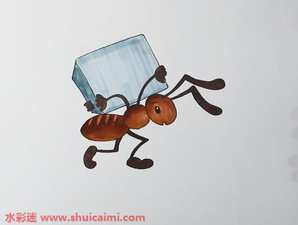 小蚂蚁搬家怎么画 小蚂蚁搬家简笔画图片大全带颜色