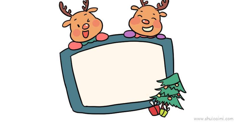 圣诞节小鹿边框儿童画怎么画 圣诞节小鹿边框简笔画顺序