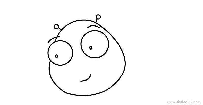 小蜜蜂卡通简笔画教学步骤