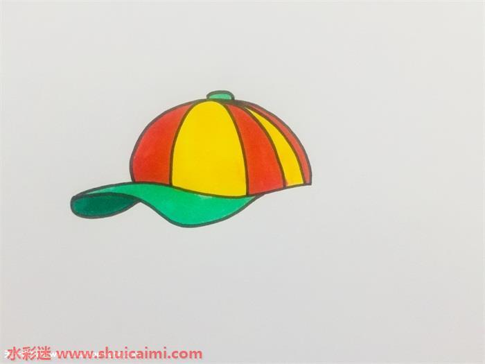 鸭舌帽怎么画 鸭舌帽简笔画图片带颜色
