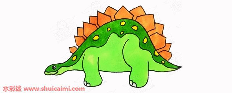 恐龙带颜色怎么画 恐龙简笔画图片