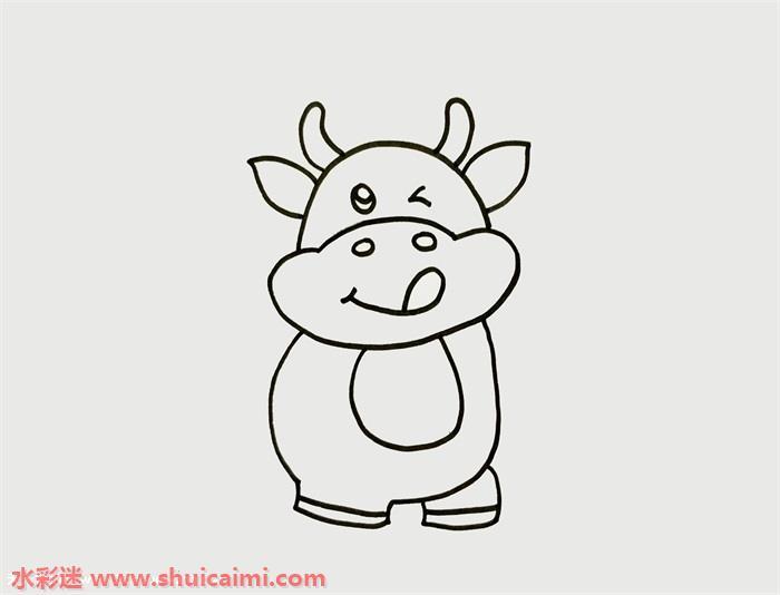 牛怎么画 牛简笔画图片彩色