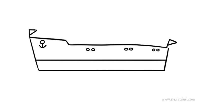航空母舰儿童画怎么画 航空母舰简笔画简单又好看