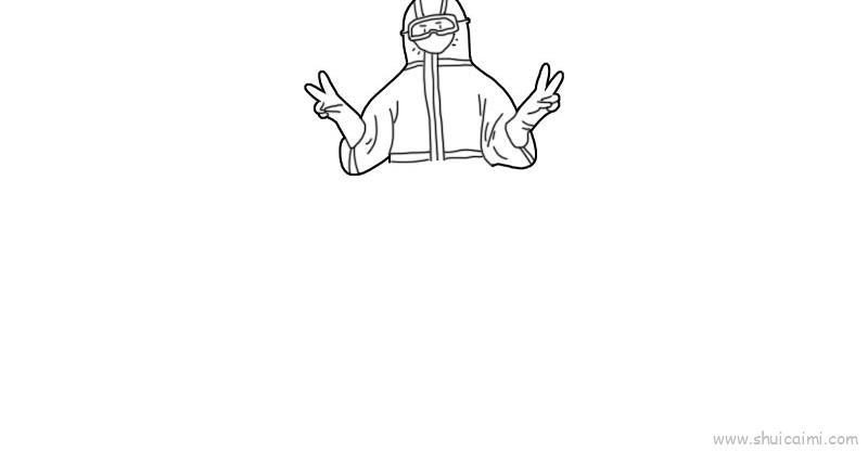 医生防护衣儿童画怎么画 医生防护衣简笔画顺序