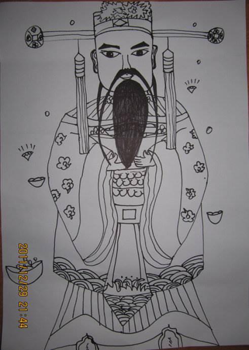 五路财神简笔画怎么画 五路财神简笔画怎么画的