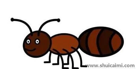卡通蚂蚁简笔画绘画教程