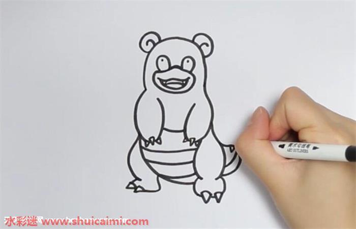 呆河马怎么画 呆河马简笔画步骤图