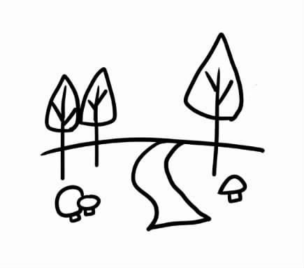 小溪简笔画 小河简笔画彩色