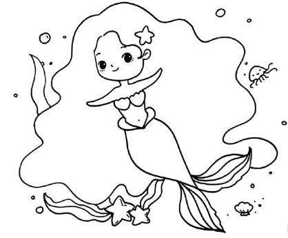 简笔画美人鱼 简笔画美人鱼儿童画