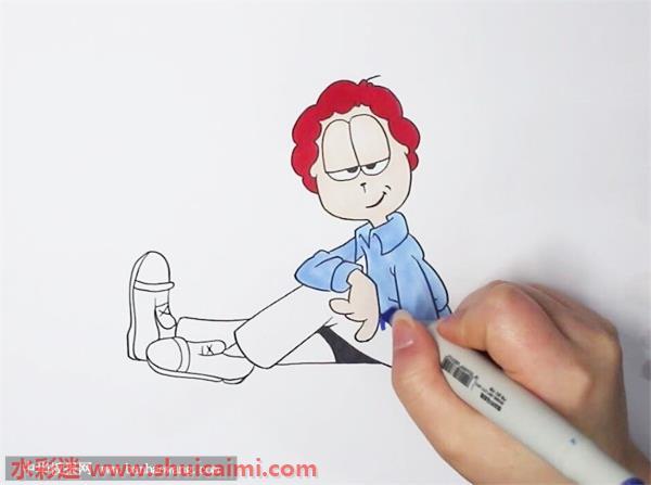 加菲猫主人怎么画 加菲猫主人简笔画简单又漂亮彩色
