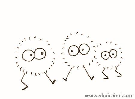 千与千寻小煤球儿童简笔画