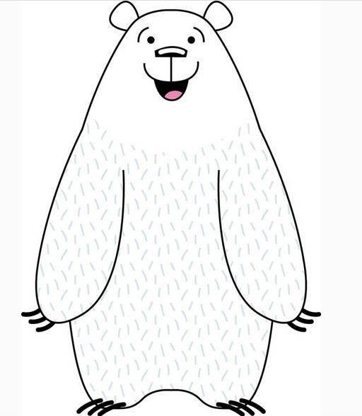 北极熊简笔画 北极熊简笔画简单又漂亮