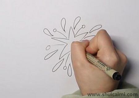 烟花儿童简笔画