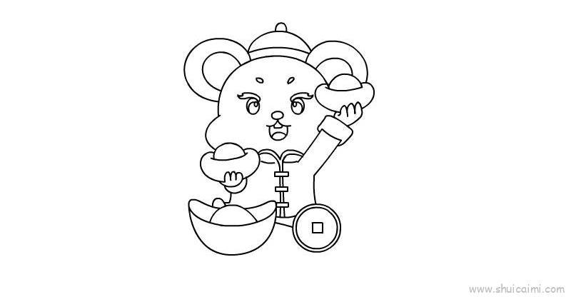 老鼠过新年儿童画怎么画 老鼠过新年简笔画简单又好看