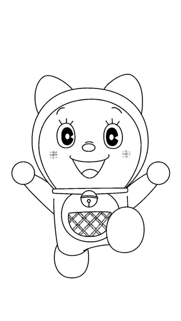 哆啦a梦简笔画 躺着的哆啦a梦简笔画