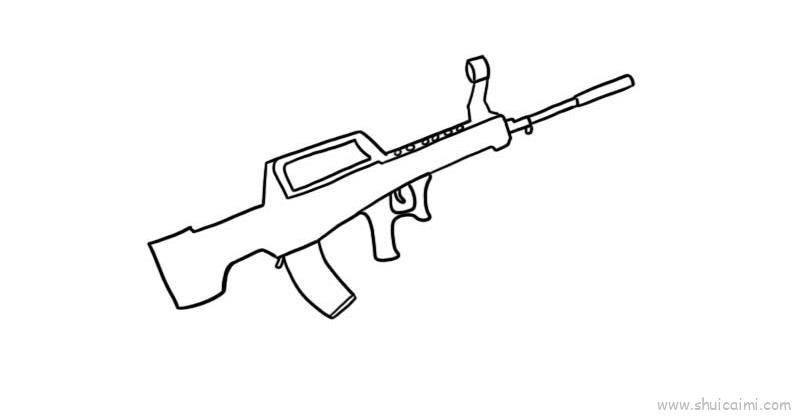m416突击步枪儿童画怎么画 m416突击步枪简笔画简单又好看