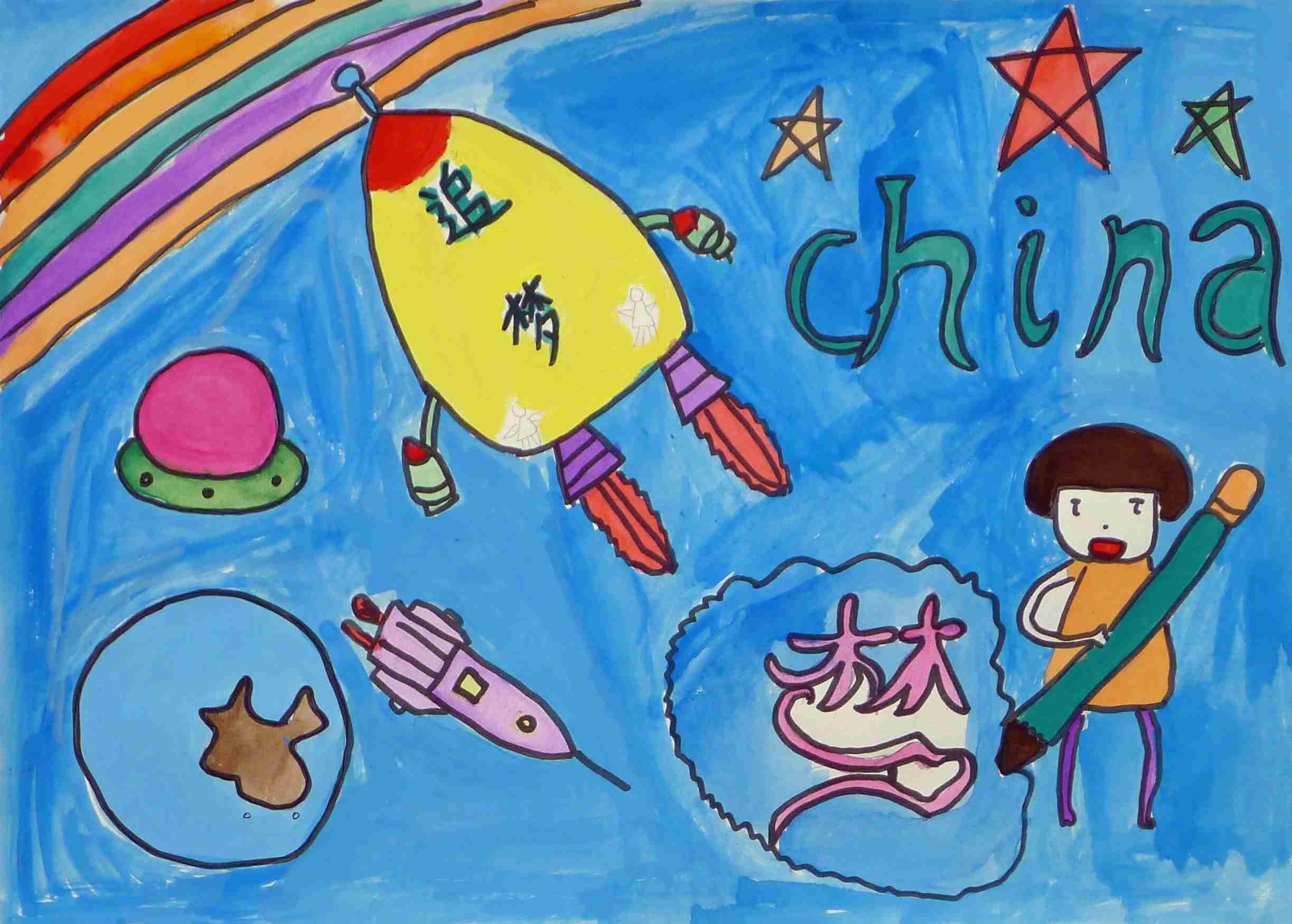 中国梦简笔画图片大全 放飞中国梦简笔画