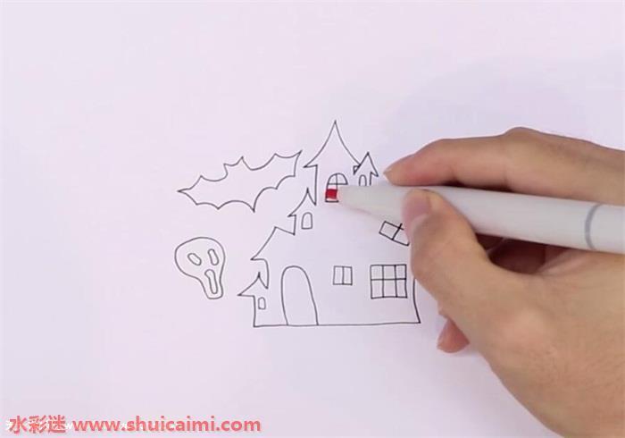 万圣节幽灵城堡怎么画 万圣节幽灵城堡简笔画步骤图