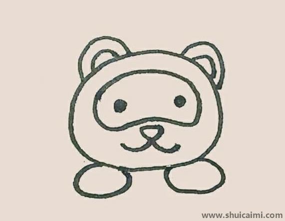 可爱小熊猫彩色儿童简笔画